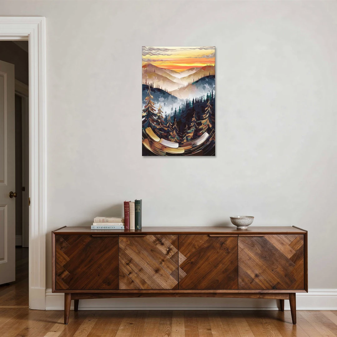 Asheville Blue Ridge Sunset - Canvas Wall Art - Coffee Table - 24x36