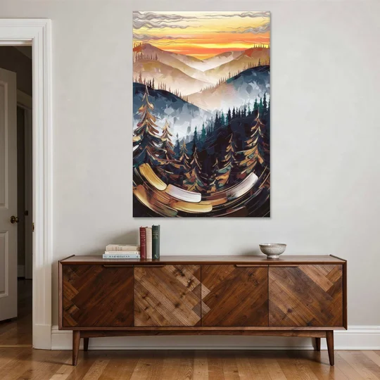 Asheville Blue Ridge Sunset - Canvas Wall Art - Coffee Table - 40x60