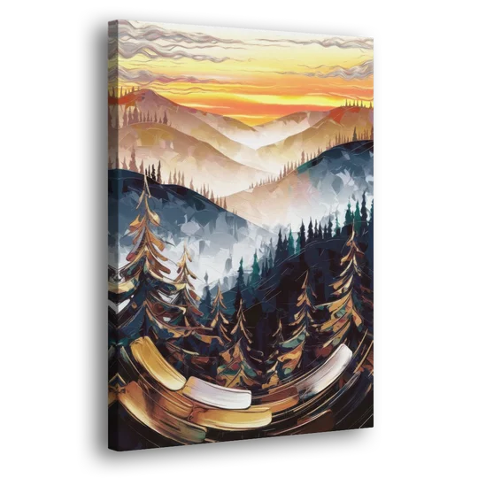 Asheville Blue Ridge Sunset - Canvas Wall Art - Side
