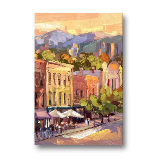 Asheville Downtown Landmarks - Canvas Wall Art - Front