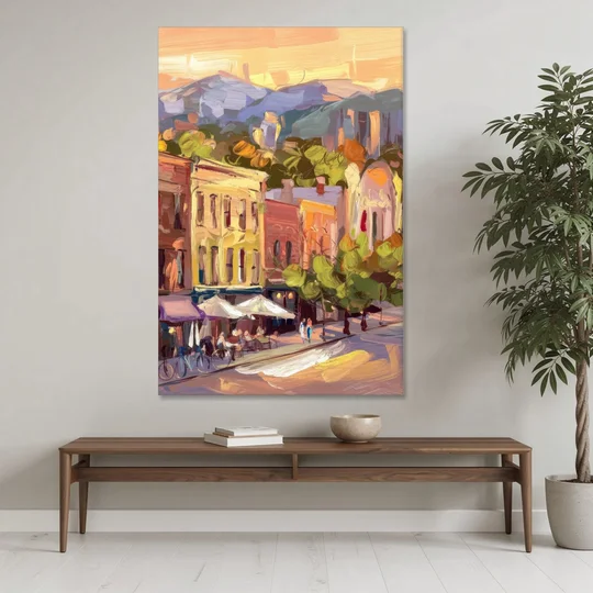 Asheville Downtown Landmarks - Canvas Wall Art - Coffee Table - 40x60