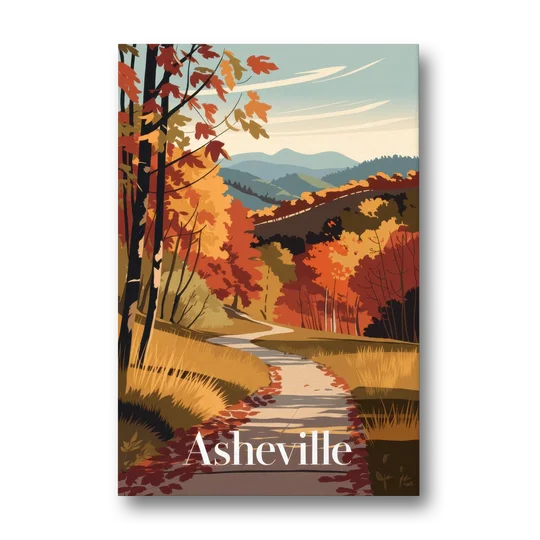 Asheville Fall Foliage Scene - Canvas Wall Art - Front
