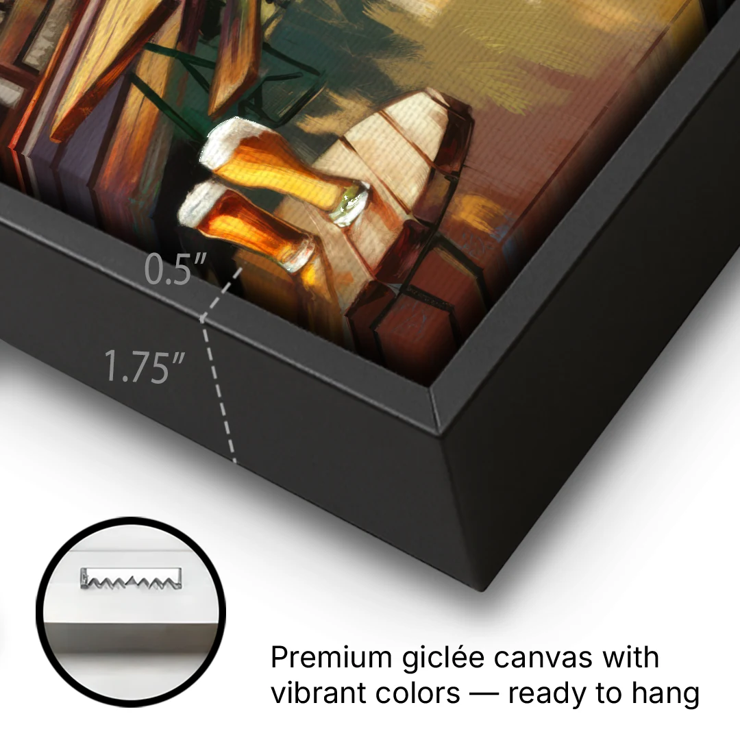 Asheville Local Brewery District - Black Framed Canvas Wall Art - Gallery Wrap Corner