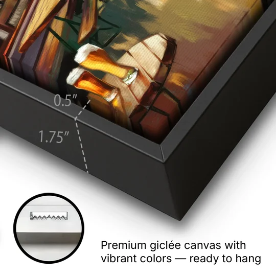 Asheville Local Brewery District - Black Framed Canvas Wall Art - Gallery Wrap Corner