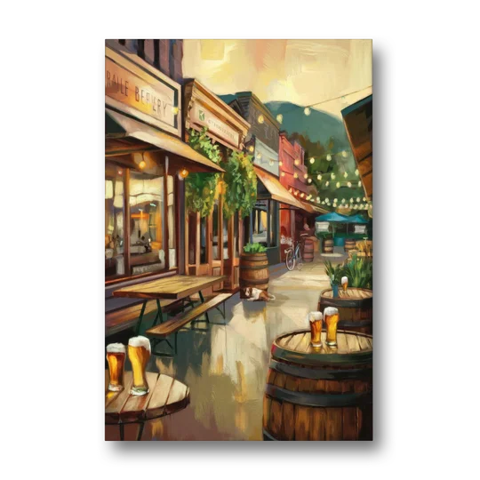 Asheville Local Brewery District - Canvas Wall Art - Front