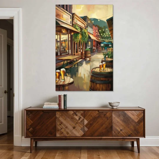 Asheville Local Brewery District - Canvas Wall Art - Coffee Table - 40x60