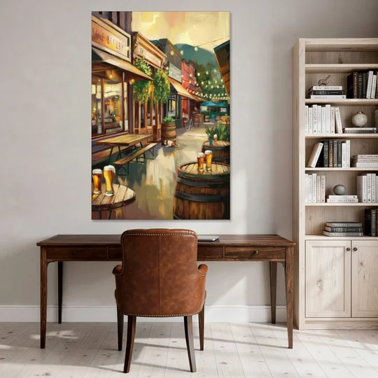 Asheville Local Brewery District - Canvas Wall Art - Office - 40x60