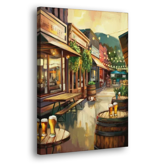Asheville Local Brewery District - Canvas Wall Art - Side