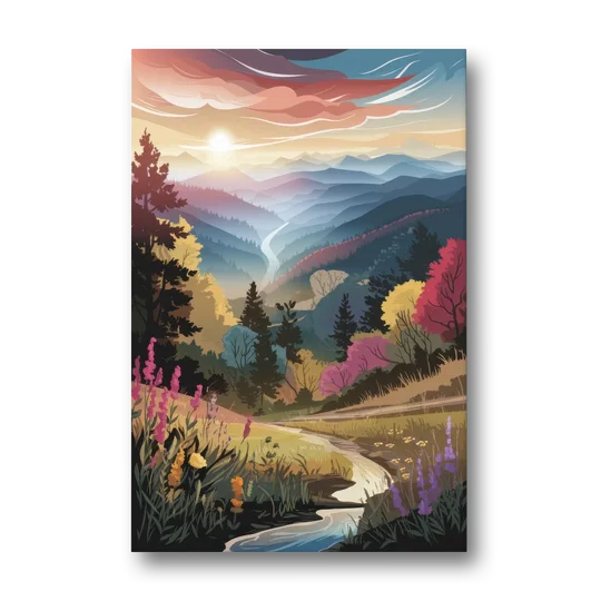 Asheville NC Scenic Overlook - Canvas Wall Art - Front