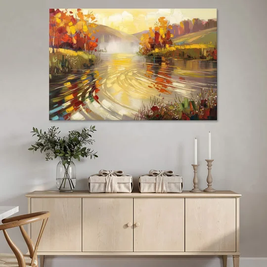 Asheville Riverfront Serenity - Canvas Wall Art - Coffee Table - 60x40