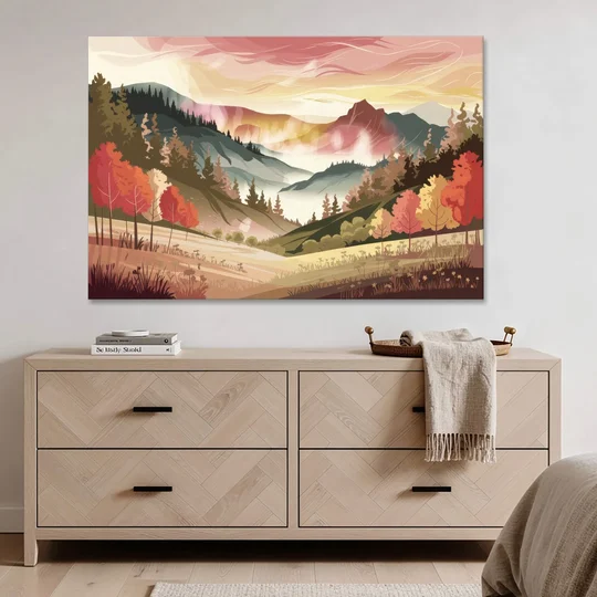 Asheville Smoky Mountain Sunrise - Canvas Wall Art - Coffee Table - 60x40