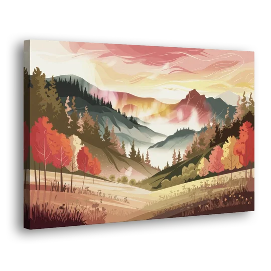 Asheville Smoky Mountain Sunrise - Canvas Wall Art - Side