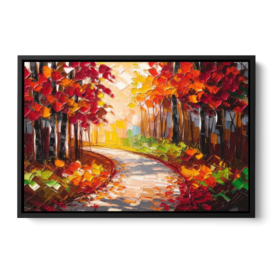 Ashland Autumn Forest - Black Framed Canvas Wall Art - Front
