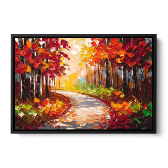 Ashland Autumn Forest - Black Framed Canvas Wall Art - Front