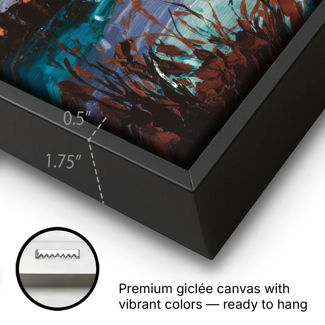 Ashland Evening Glow - Black Framed Canvas Wall Art - Gallery Wrap Corner