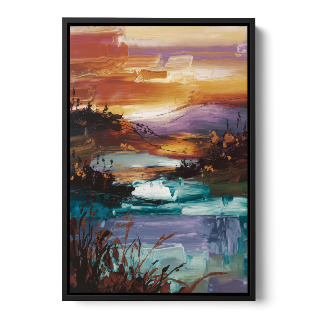 Ashland Evening Glow - Black Framed Canvas Wall Art - Front
