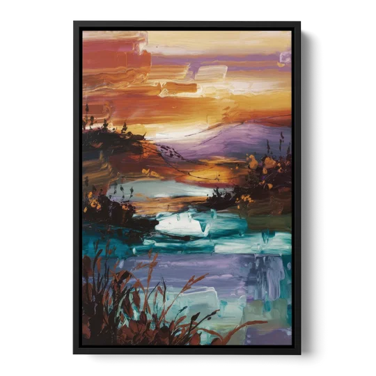 Ashland Evening Glow - Black Framed Canvas Wall Art - Front