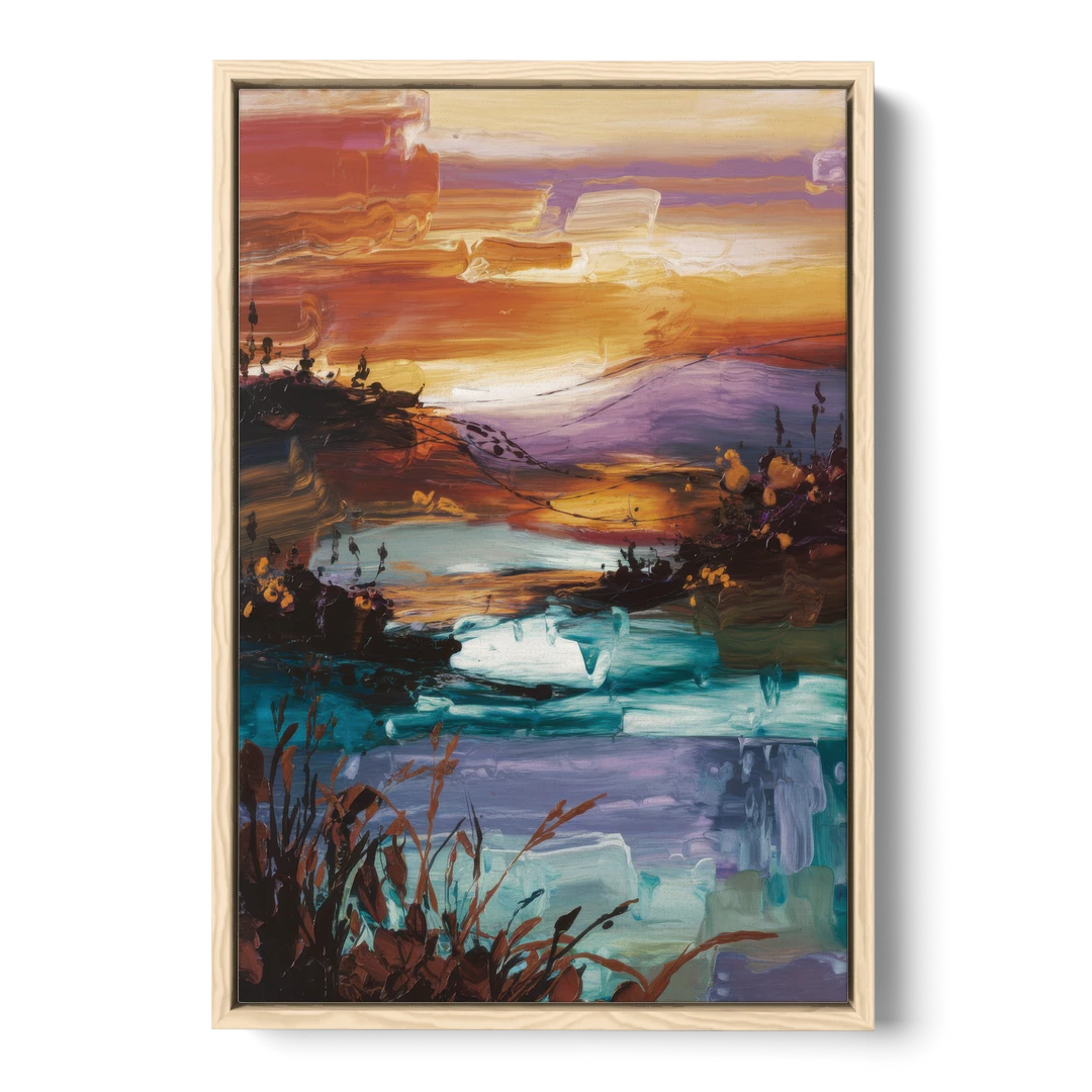 Ashland Evening Glow - Oak Framed Canvas Wall Art - Front