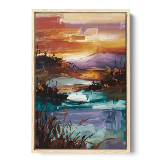 Ashland Evening Glow - Oak Framed Canvas Wall Art - Front