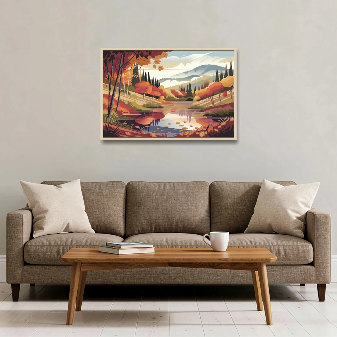 Ashland Fall Foliage - Oak Framed Canvas Wall Art - Sofa - 36x24