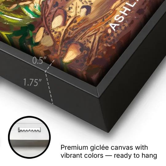 Ashland Hiking Paths - Black Framed Canvas Wall Art - Gallery Wrap Corner