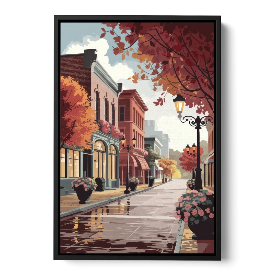Ashland Historic Downtown - Black Framed Canvas Wall Art - Front