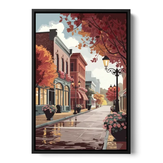 Ashland Historic Downtown - Black Framed Canvas Wall Art - Front