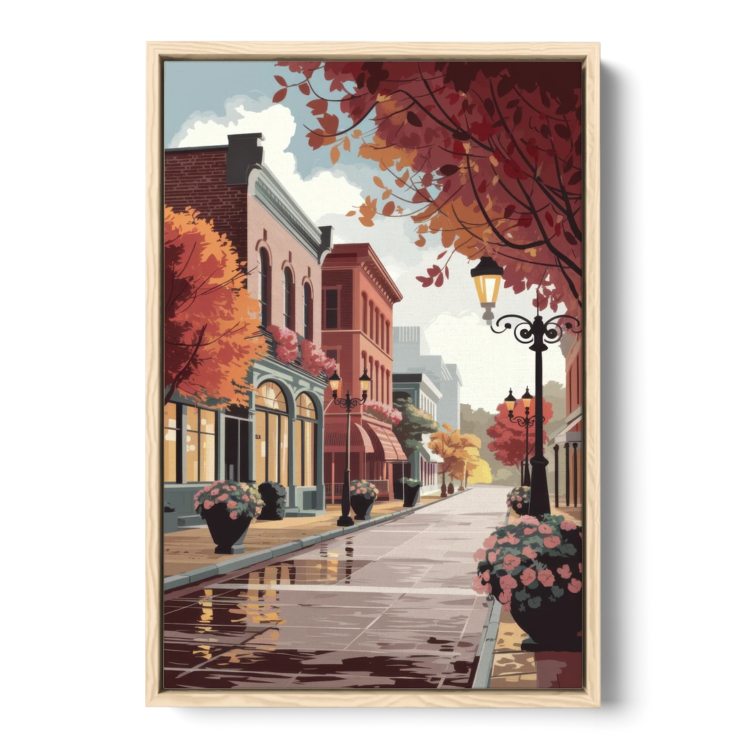 Ashland Historic Downtown - Oak Framed Canvas Wall Art - Front