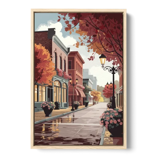 Ashland Historic Downtown - Oak Framed Canvas Wall Art - Front