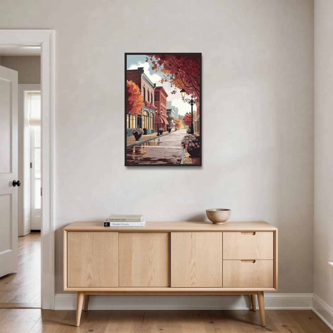 Ashland Historic Downtown - Black Framed Canvas Wall Art - Coffee Table - 24x36