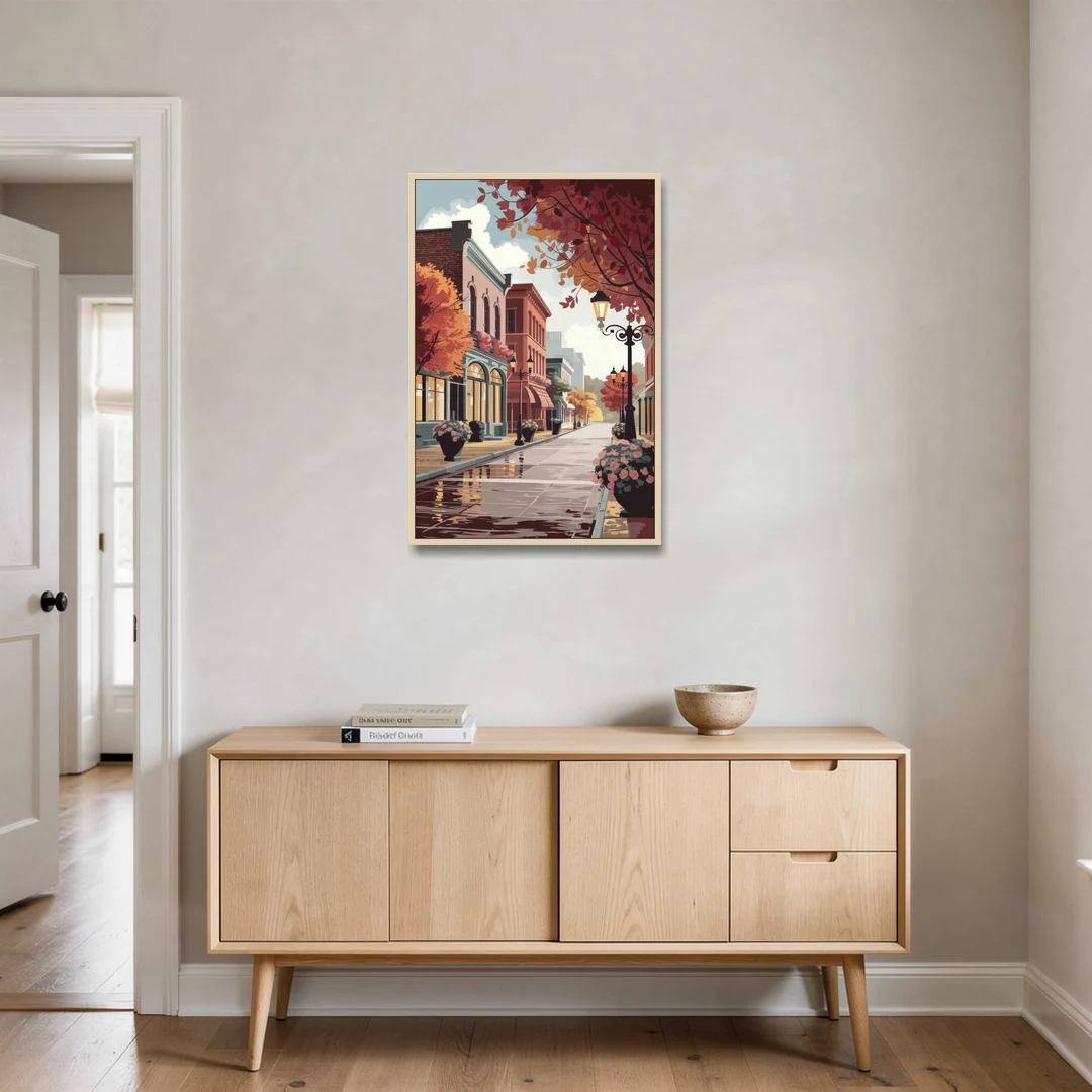 Ashland Historic Downtown - Oak Framed Canvas Wall Art - Coffee Table - 24x36