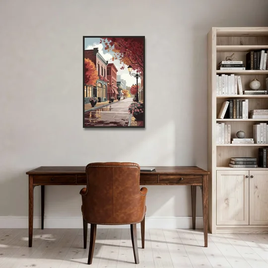 Ashland Historic Downtown - Black Framed Canvas Wall Art - Office - 24x36
