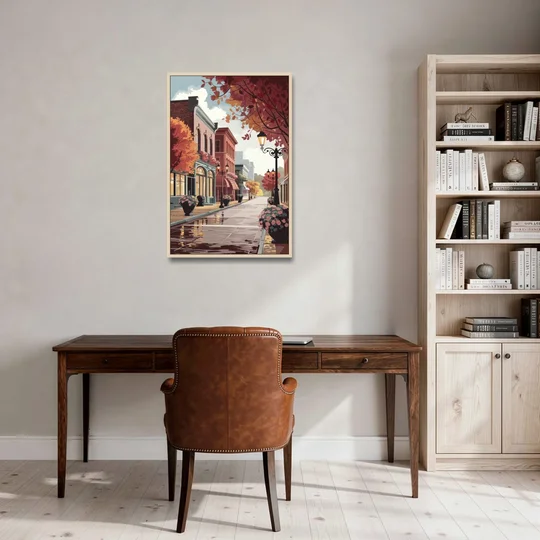 Ashland Historic Downtown - Oak Framed Canvas Wall Art - Office - 24x36