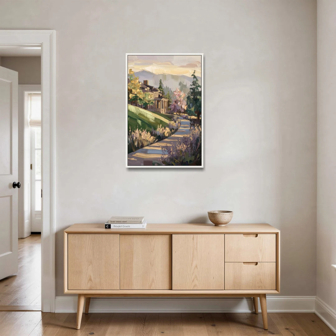 Ashland Historic Landmarks - White Framed Canvas Wall Art - Coffee Table - 24x36