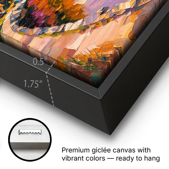 Ashland Local Park Serenity - Black Framed Canvas Wall Art - Gallery Wrap Corner