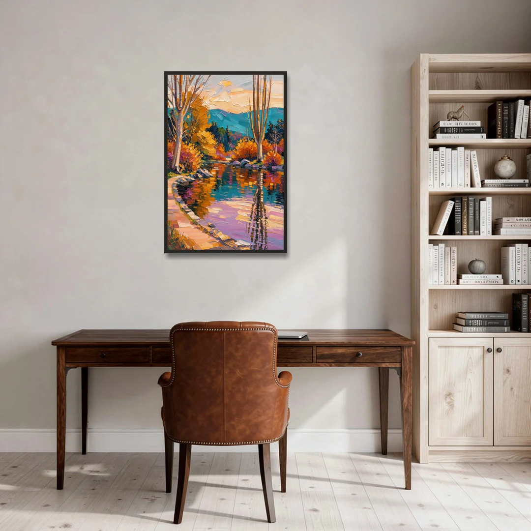 Ashland Local Park Serenity - Black Framed Canvas Wall Art - Office - 24x36