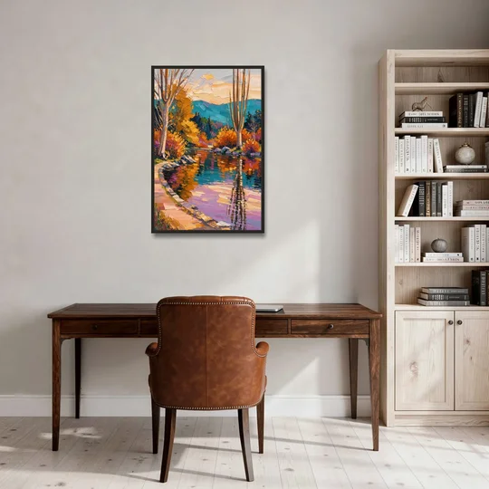 Ashland Local Park Serenity - Black Framed Canvas Wall Art - Office - 24x36