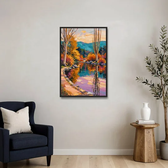 Ashland Local Park Serenity - Black Framed Canvas Wall Art - Sofa - 24x36