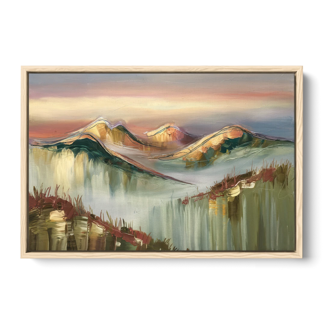 Ashland Mountain View - Oak Framed Canvas Wall Art - Front