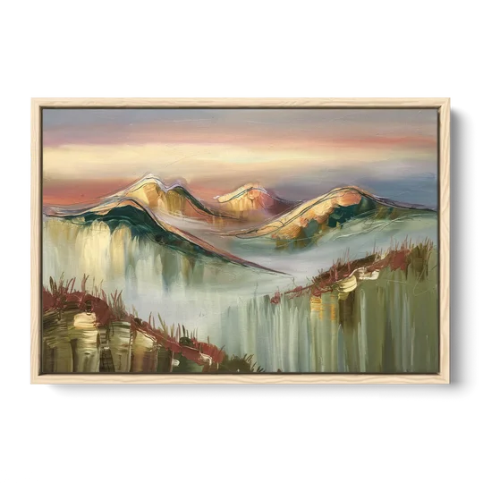 Ashland Mountain View - Oak Framed Canvas Wall Art - Front