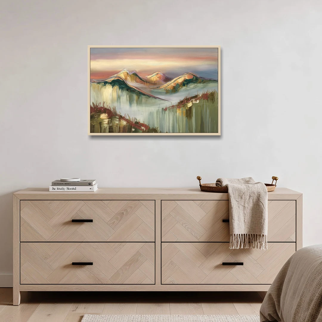 Ashland Mountain View - Oak Framed Canvas Wall Art - Coffee Table - 36x24