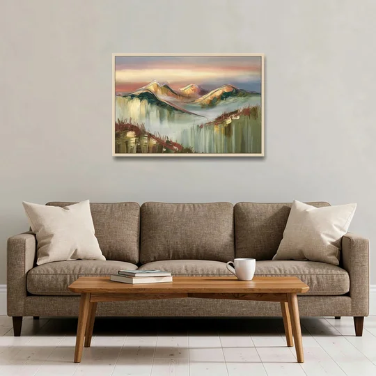 Ashland Mountain View - Oak Framed Canvas Wall Art - Sofa - 36x24