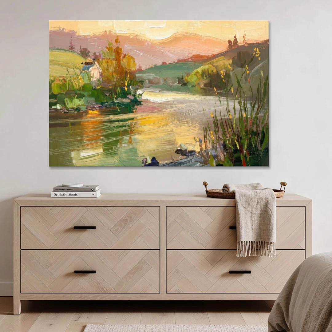 Ashland Riverfront Scene - Canvas Wall Art - Coffee Table - 60x40
