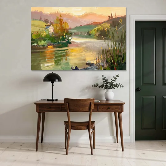 Ashland Riverfront Scene - Canvas Wall Art - Office - 60x40