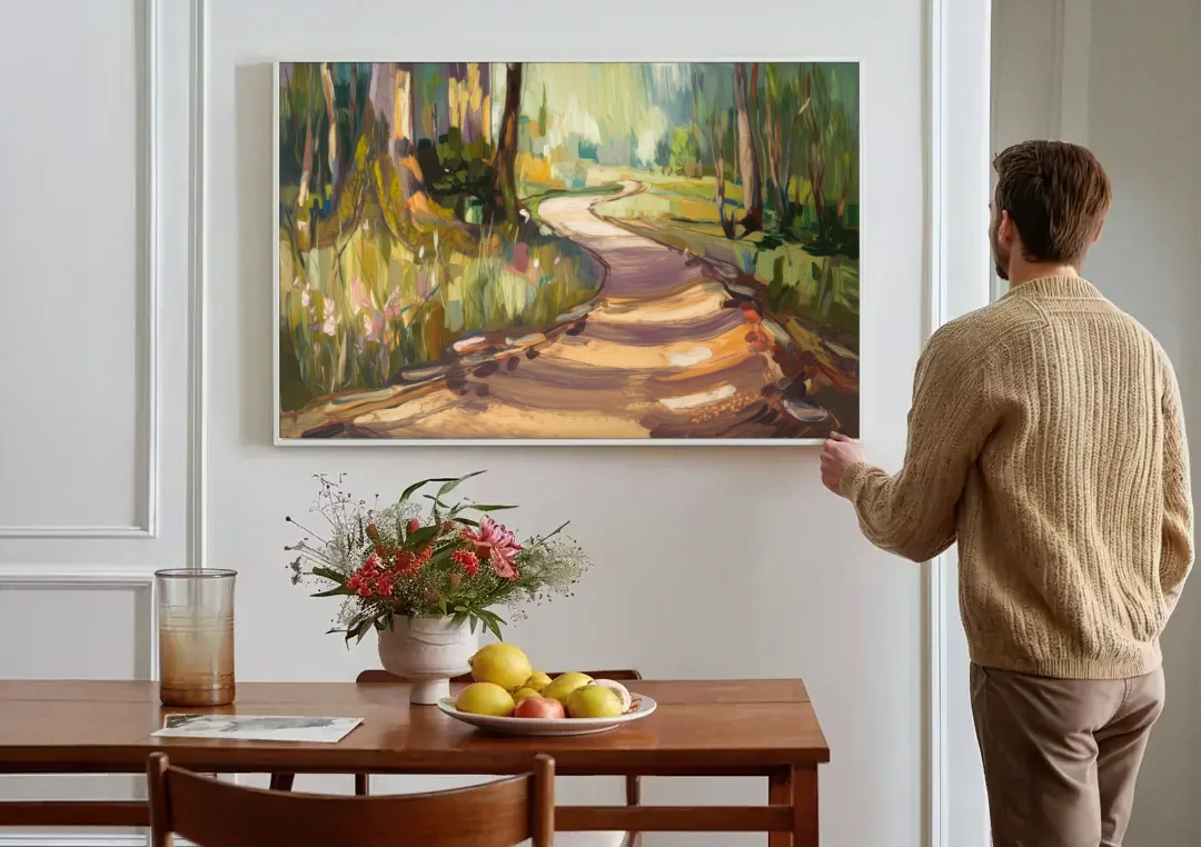 Ashland Scenic Trails canvas wall art above a dining table