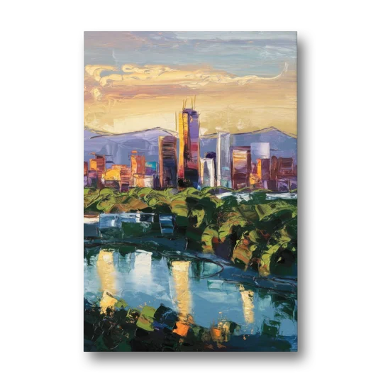 Ashland Skyline at Sunset - Canvas Wall Art - Front