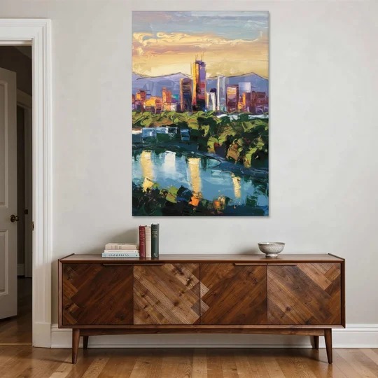 Ashland Skyline at Sunset - Canvas Wall Art - Coffee Table - 40x60