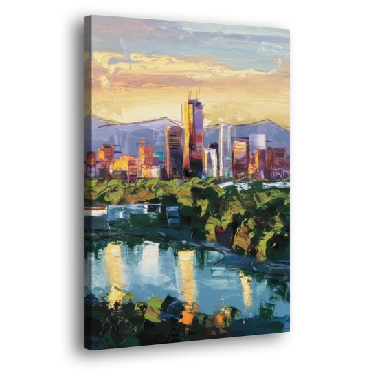 Ashland Skyline at Sunset - Canvas Wall Art - Side