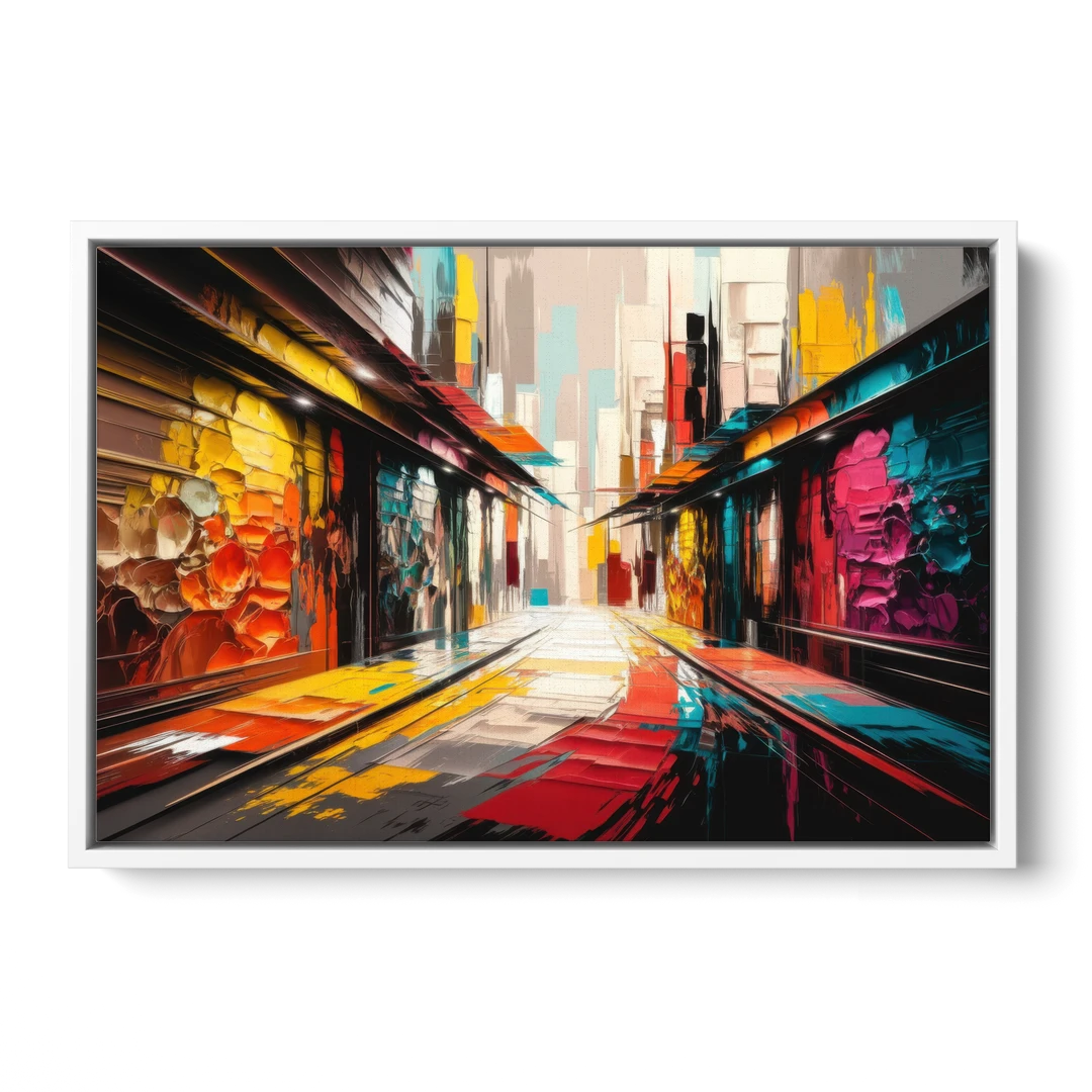 Ashland Street Art Vibes - White Framed Canvas Wall Art - Front