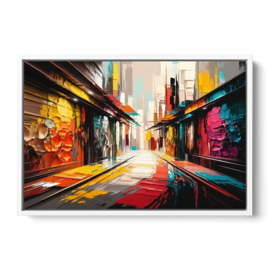 Ashland Street Art Vibes - White Framed Canvas Wall Art - Front
